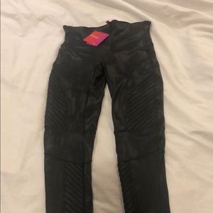 Spanx faux leather moto leggings